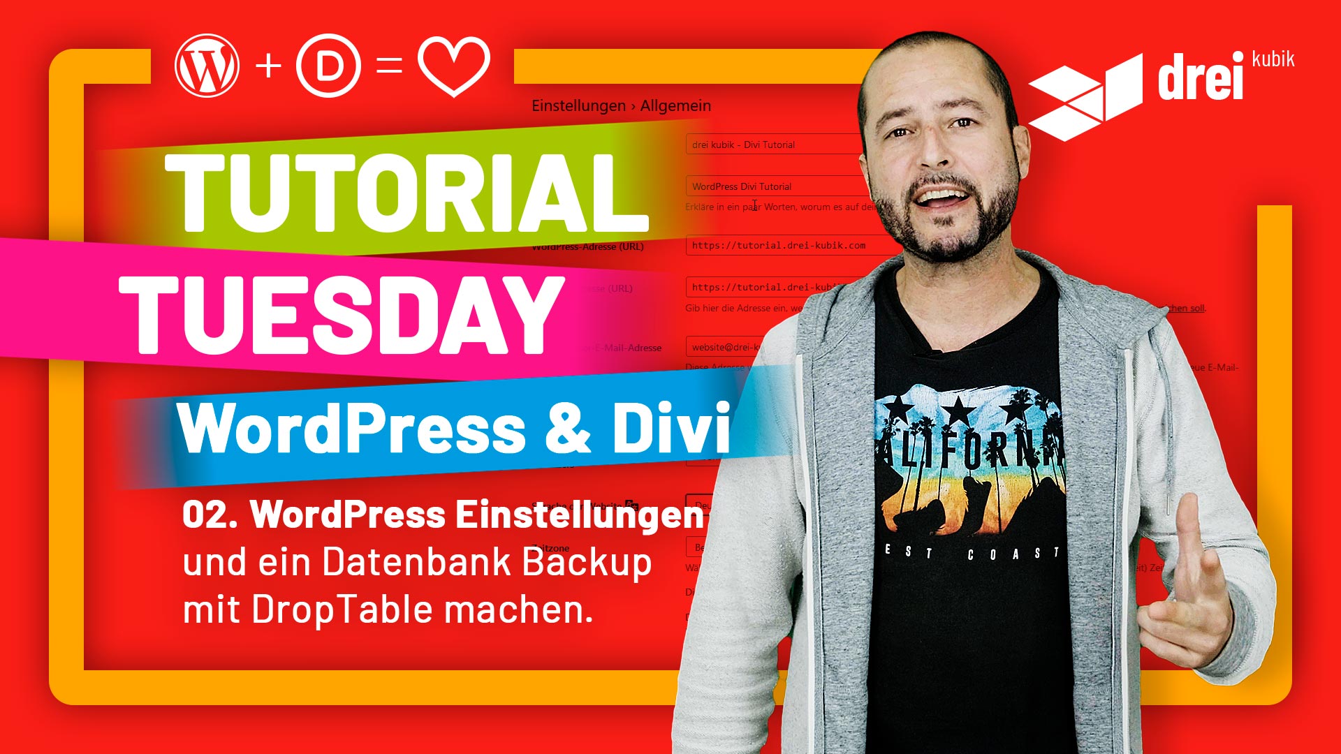 WordPress & Divi Tutorial 2022 (deutsch) – Teil 2: WordPress Einstellungen & Datenbank Backup mit DropTable