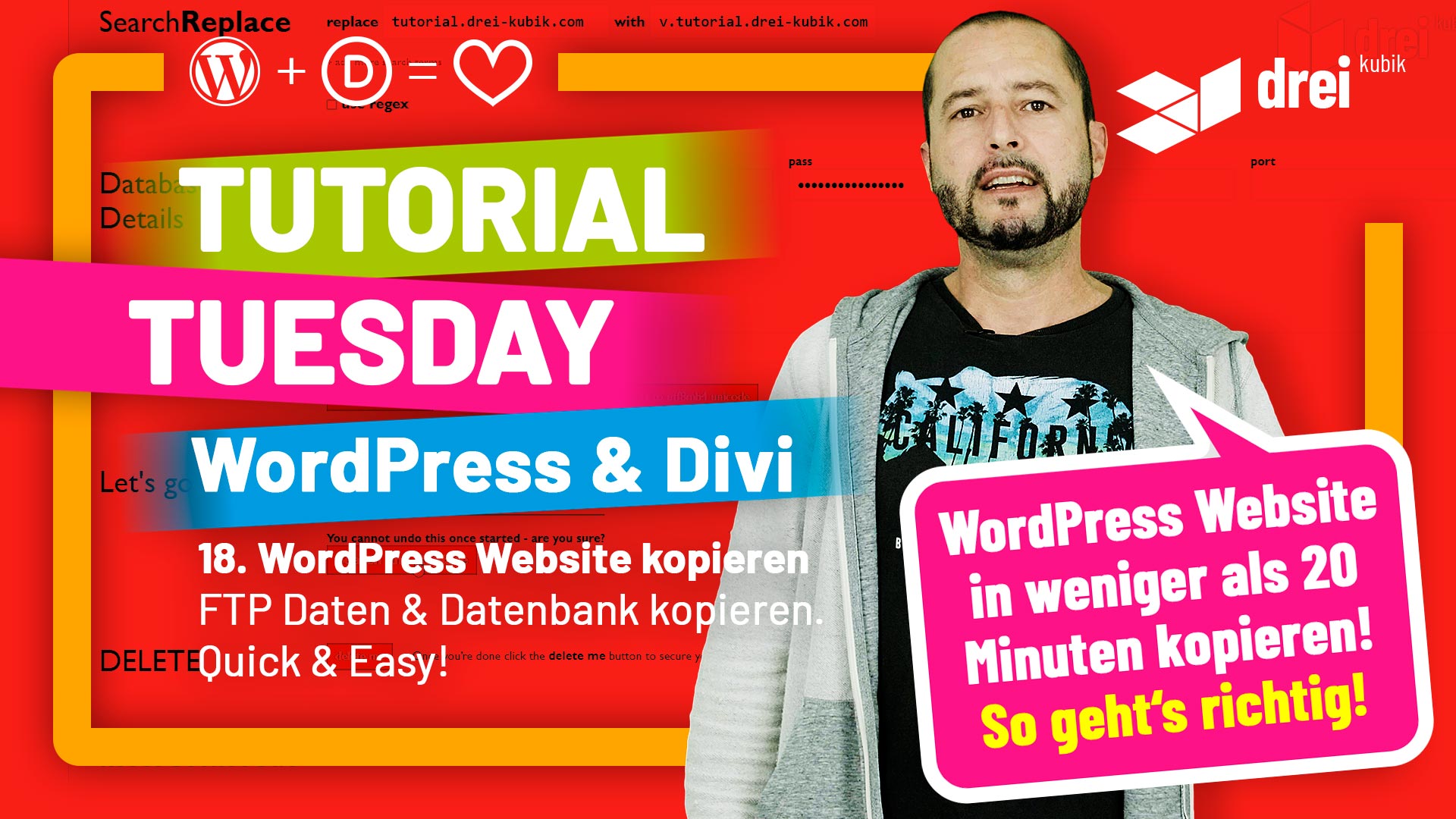 WordPress & Divi Tutorial 2022 Deutsch, 18: WordPress Website und Datenbank kopieren – So geht’s richtig