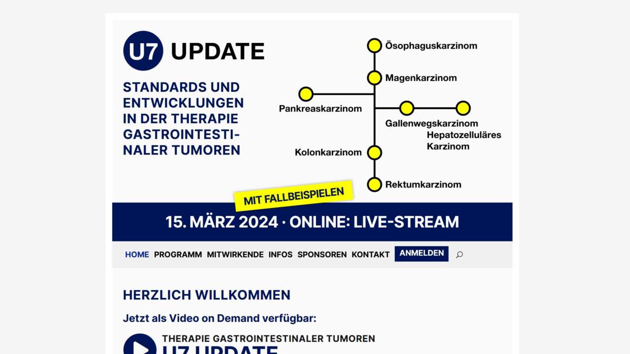 Website für die Jörg Eickeler Fortbildungsveranstaltung “U7 Update“ (Mai 2024)